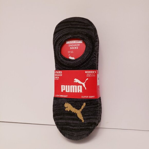 PUMA Ladies No Show Sneaker Sock Liner 8-Pair Pack White | Gray | Black - Picture 5 of 6